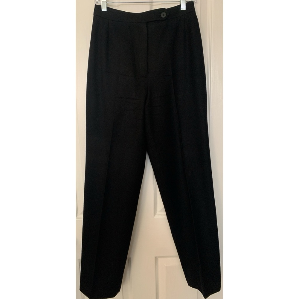 Vintage Black Evan Picone Wool Pleated Trousers Women’s Size 13